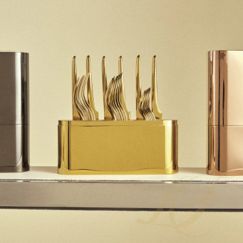 Набор столовых приборов на 6 персон, 24 предметов  коллекции Concorde Variations - золотой + L'Ame - черный 