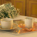 Чашка кофейная с блюдцем 0,13л коллекции Or d'abeille бренда Daum