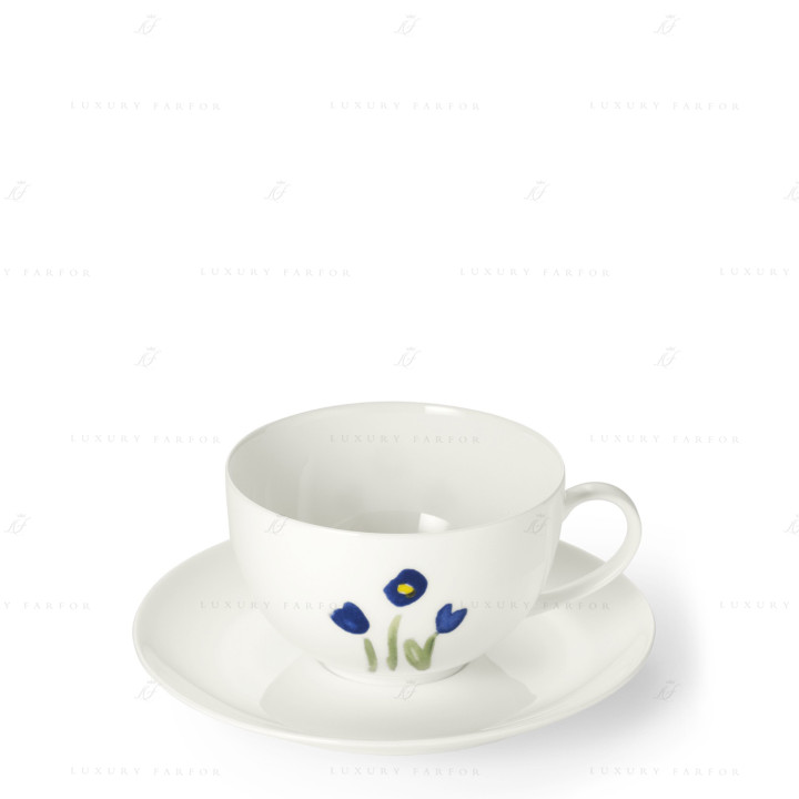 Чашка Café au lait с блюдцем 0,32л коллекции Impression - Blau бренда Dibbern