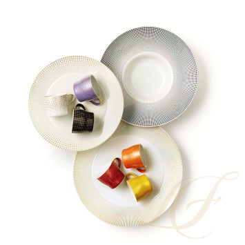 Чайный сервиз на 6 персон коллекции Auréole Clair de Lune бренда Fürstenberg