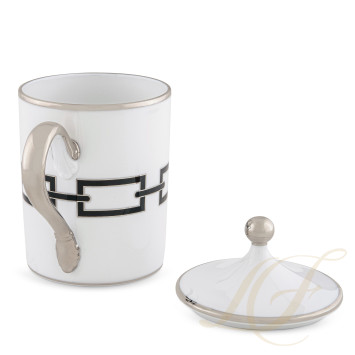 Кружка с крышкой 0,37л коллекции Catene Nero бренда Richard Ginori