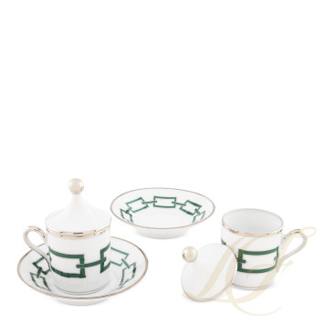 Чашка эспрессо с блюдцем и крышкой 0,08л, 2шт.  коллекции Catene Smeraldo бренда Richard Ginori