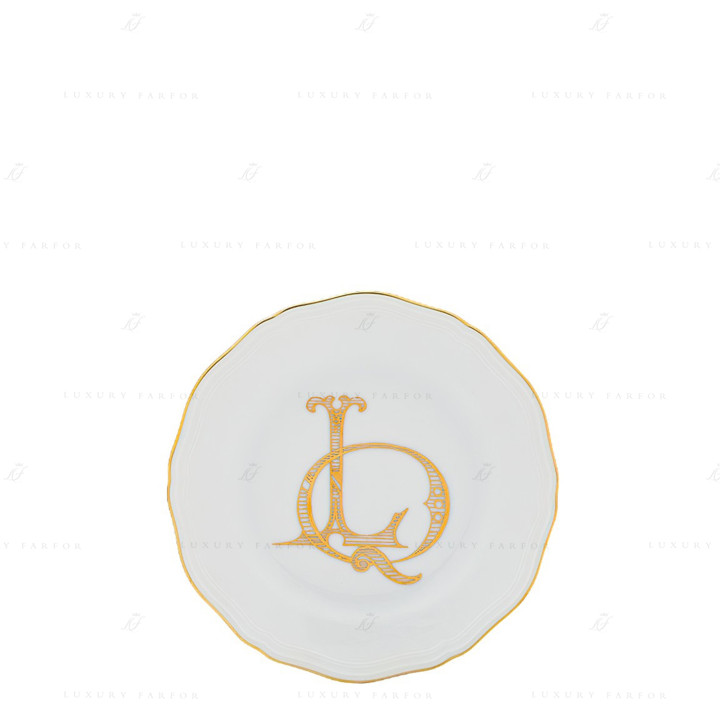 Тарелка десертная 17см коллекции Corona Monogram Oro Brillante бренда Richard Ginori