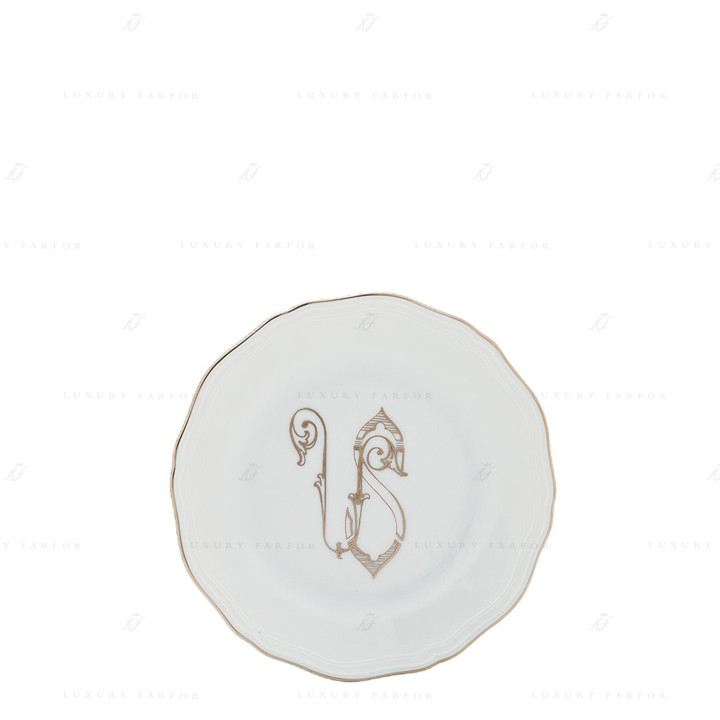 Тарелка десертная 17см коллекции Corona Monogram Platino бренда Richard Ginori