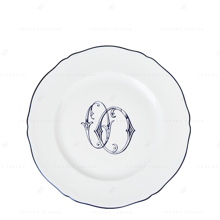 Тарелка подстановочная 31см коллекции Corona Monogram Blue Cobalto бренда Richard Ginori