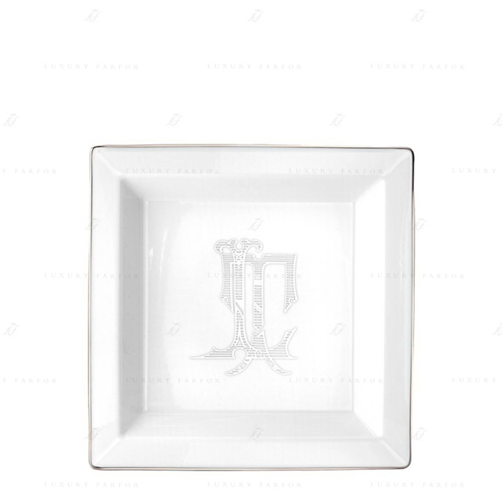 Чаша квадратная 24,5см коллекции Corona Monogram Platino бренда Richard Ginori