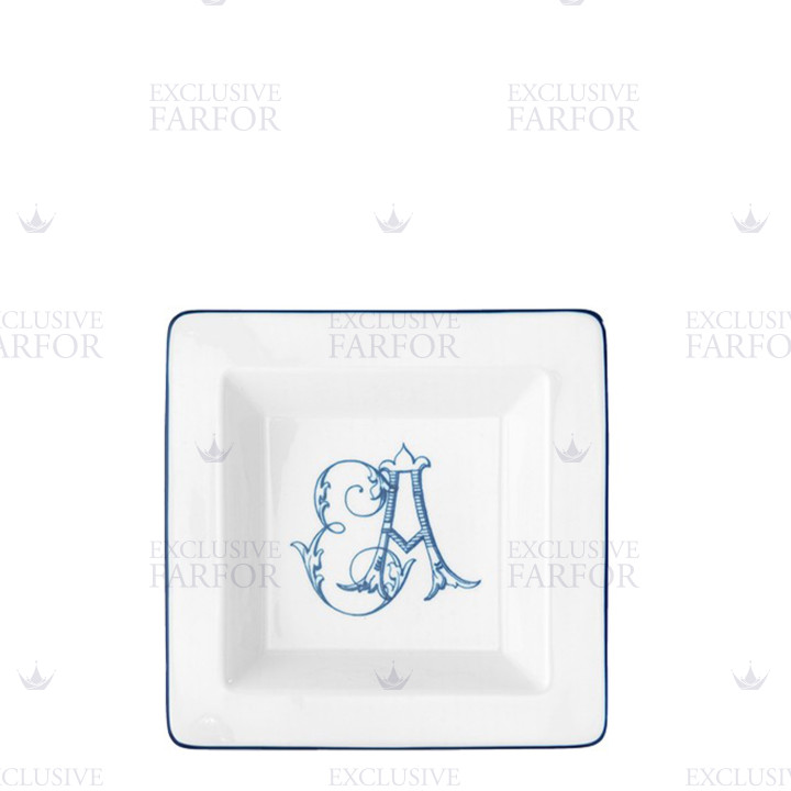 Чаша квадратная 18см коллекции Corona Monogram Blue Cobalto бренда Richard Ginori
