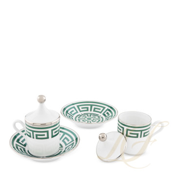 Чашка эспрессо с блюдцем и крышкой 0,08л, 2шт.  коллекции Labirinto Smeraldo бренда Richard Ginori
