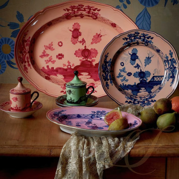 Чашка эспрессо с блюдцем и крышкой 0,08л, 2шт.  коллекции Oriente Italiano Vermiglio бренда Richard Ginori