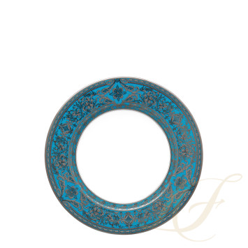Тарелка суповая 23,5см коллекции Matignon Bleu Piscine Platin бренда Haviland
