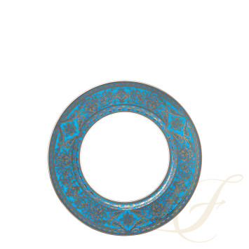 Тарелка закусочная 22см коллекции Matignon Bleu Piscine Platin бренда Haviland