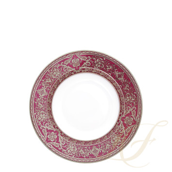 Тарелка суповая 23,5см коллекции Matignon Cerise Platin бренда Haviland