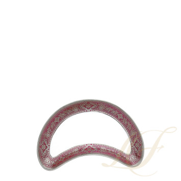Тарелка закусочная полумесяц 20см коллекции Matignon Cerise Platin бренда Haviland