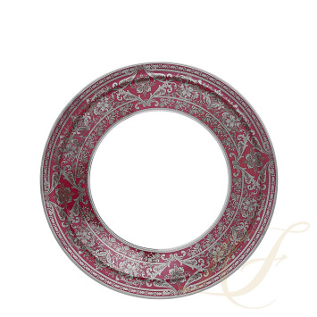 Тарелка тортовая 31,5см коллекции Matignon Cerise Platin бренда Haviland