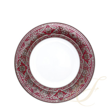 Тарелка глубокая 31,5см коллекции Matignon Cerise Platin бренда Haviland