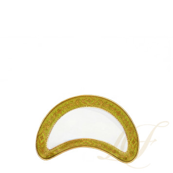 Тарелка закусочная полумесяц 20см коллекции Matignon Vert Pomme Or бренда Haviland