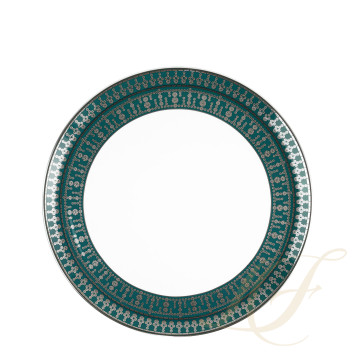 Тарелка тортовая 31,5см коллекции Tiara Bleu Paon Platin бренда Haviland