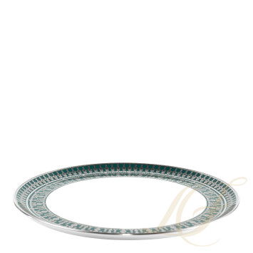 Тарелка тортовая 31,5см коллекции Tiara Bleu Paon Platin бренда Haviland