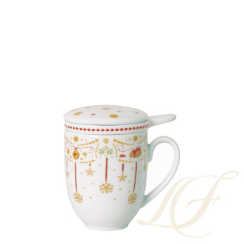 Кружка с крышкой и ситечком 0,4л коллекции Christmas Love бренда Hutschenreuther