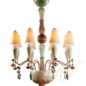 Люстра на 8 свечей (розовый / зеленый) 123 х 70см коллекции Ivy & Seed бренда Lladro