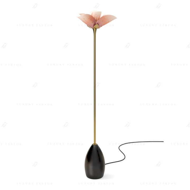 Торшер, напольный светильник (Золотой / Розовый) 170 х 47см коллекции Blossom бренда Lladro