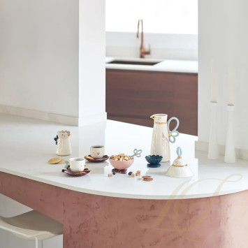 Чашка с блюцем (голубой / бордовый / золотой), 2шт. 8 х 25см коллекции Kawki бренда Lladro