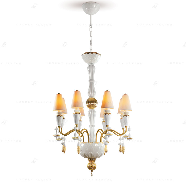 Люстра на 8 свечей (белый / золотой) 123 х 70см коллекции Ivy & Seed бренда Lladro