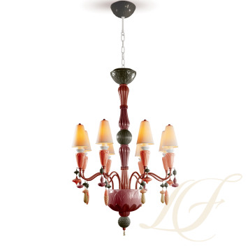 Люстра на 8 свечей (красный / коралловый) 123 х 70см коллекции Ivy & Seed бренда Lladro