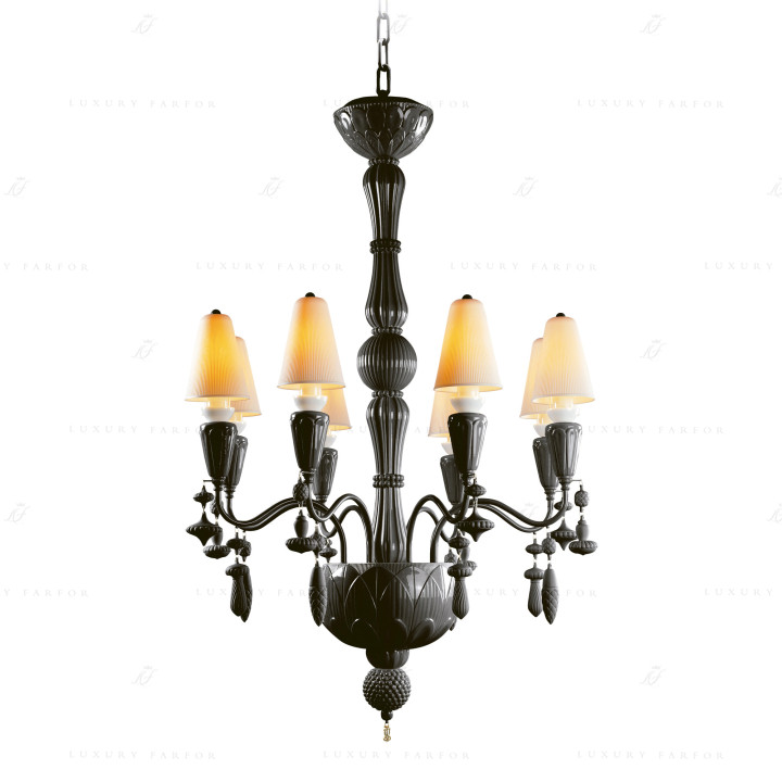 Люстра на 8 свечей (черный) 123 х 70см коллекции Ivy & Seed бренда Lladro