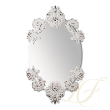 Зеркало овальное без рамки (белый / серебристый) 92 x 53см коллекции Mirrors (Лимитированная серия) бренда Lladro
