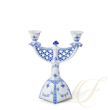Канделябр на 2 свечи 25,5см коллекции Blue Fluted Full Lace бренда Royal Copenhagen