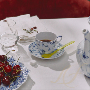 Чашка с блюдцем 0,17л коллекции Blue Fluted Half Lace бренда Royal Copenhagen