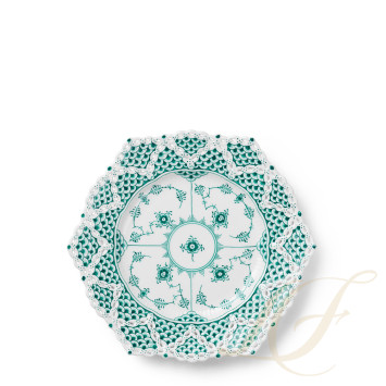 Тарелка закусочная 21см коллекции Emerald Green Fluted Full Lace бренда Royal Copenhagen