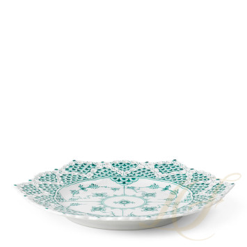 Тарелка закусочная 21см коллекции Emerald Green Fluted Full Lace бренда Royal Copenhagen