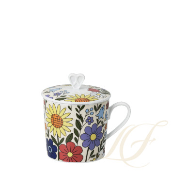 Кружка с крышкой 0,38л коллекции Home Flower Farm 