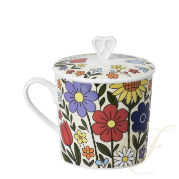 Кружка с крышкой 0,38л коллекции Home Flower Farm 