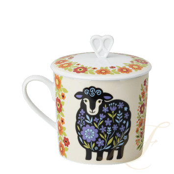 Кружка с крышкой 0,38л коллекции Home Flower Farm 