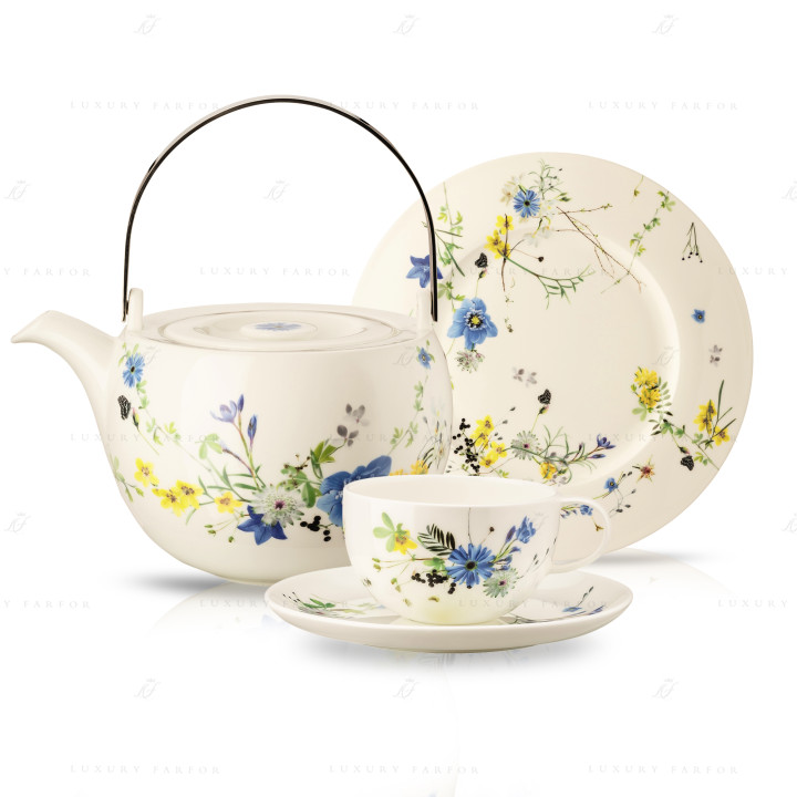 Столовый сервиз на 6 персон, 22 предмета коллекции Brillance Fleurs des Alpes бренда Rosenthal