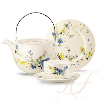 Чайный сервиз на 6 персон, 21 предмет коллекции Brillance Fleurs des Alpes бренда Rosenthal