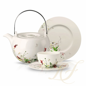 Чайный сервиз на 6 персон, 21 предмет коллекции Brillance Fleurs Sauvages бренда Rosenthal