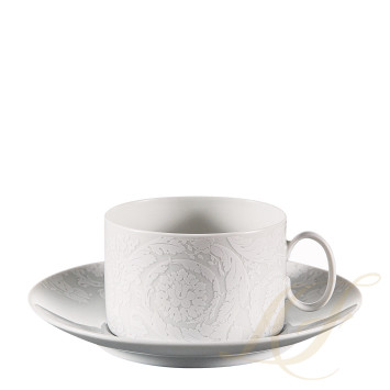 Чашка чайная с блюдцем 0,2л коллекции Barocco 92 Bianco бренда Rosenthal Versace