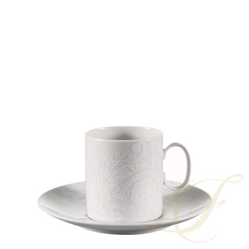 Чашка кофейная с блюдцем 0,23л коллекции Barocco 92 Bianco бренда Rosenthal Versace