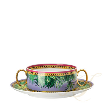Чаша суповая с блюдцем 0,28л коллекции Jungle Animalier бренда Rosenthal Versace
