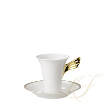 Чашка кофейная с блюдцем 0,18л коллекции Medaillon Meandre D'or бренда Rosenthal Versace