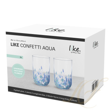 Стакан лонгдринк 0,3л, 2шт. коллекции Like Confetti Aqua бренда VB