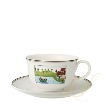 Чашка Café au lait с блюдцем 0,37л коллекции Design Naif 