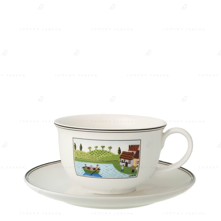 Чашка Café au lait с блюдцем 0,37л коллекции Design Naif 