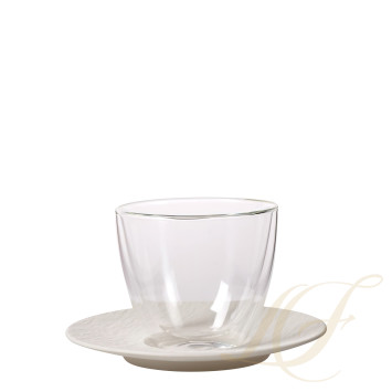 Чашка Café au lait с блюдцем 0,3л коллекции Manufacture Rock Blanc бренда Villeroy & Boch