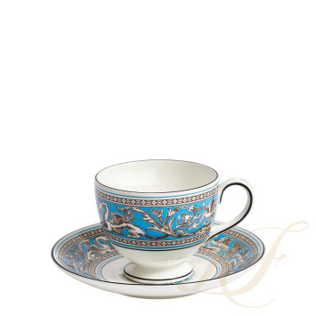 Чашка чайная с блюдцем 174мл коллекции Florentine Turquoise бренда Wedgwood