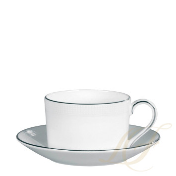 Чашка чайная с блюдцем 150мл коллекции Vera Wang - Blanc Sur Blanc бренда Wedgwood